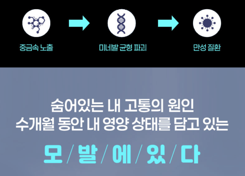 피 뽑지 않고 알아내는 내 몸속 독소 에스큐어 모발 중금속 검사로 완성하는 정밀 건강검진