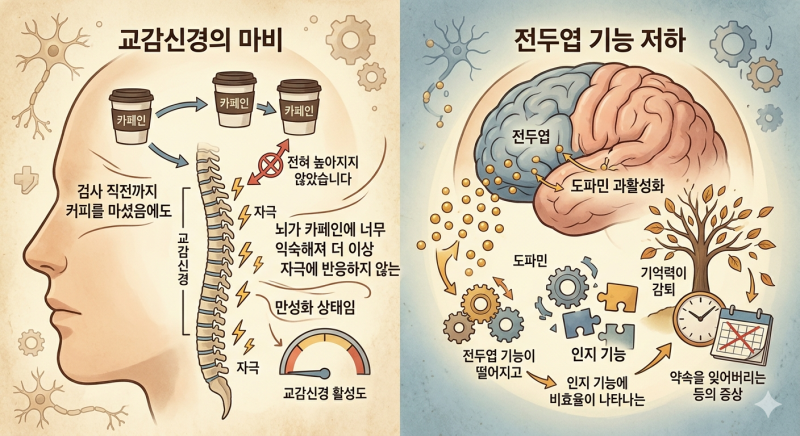 피곤해서 마신 커피가 오히려 독 뇌파가 알려주는 카페인 중독의 실체